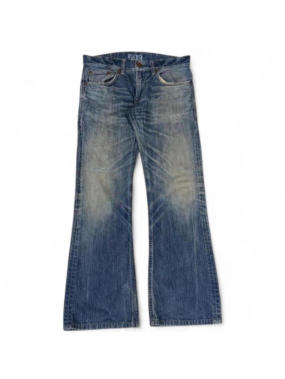 Vintage EDWIN 503 Blue Trip Bootcut Style denim jeans